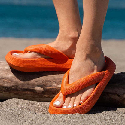 Chanclas de playa al aire libre para mujer con parte inferior gruesa