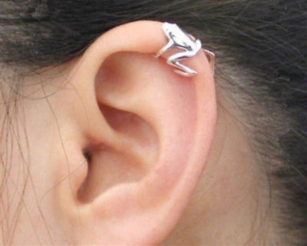 Small Stainless Steel Tree Frog Ear Cuff