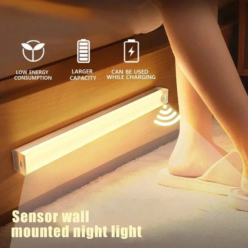 Lámpara desmontable y móvil recargable por USB de luz nocturna LED con barra de luz con sensor de movimiento 