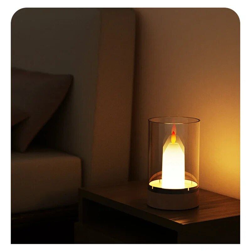 Touch-Free Adjustable Brightness Candle Night Light - USB Rechargeable