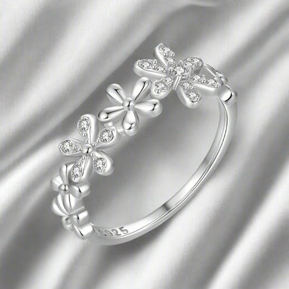 Sterling Silver Daisy Ring Female Fashion Luxury Ring