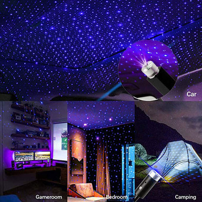 Proyector láser de luz nocturna de estrella de techo de coche LED - Lámpara Star Galaxy 