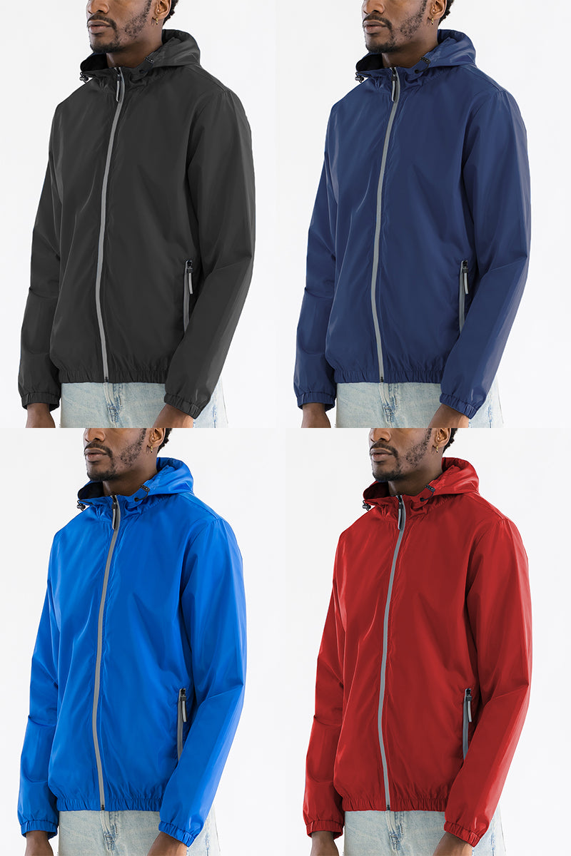 Waterproof Reflective Zipper Casual Windbreaker