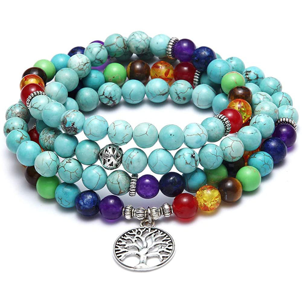 Lotus Stone Bead Bracelet-Necklace