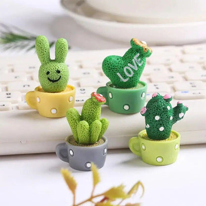 Resin Cactus Ornaments Mini Potted Car Ornaments