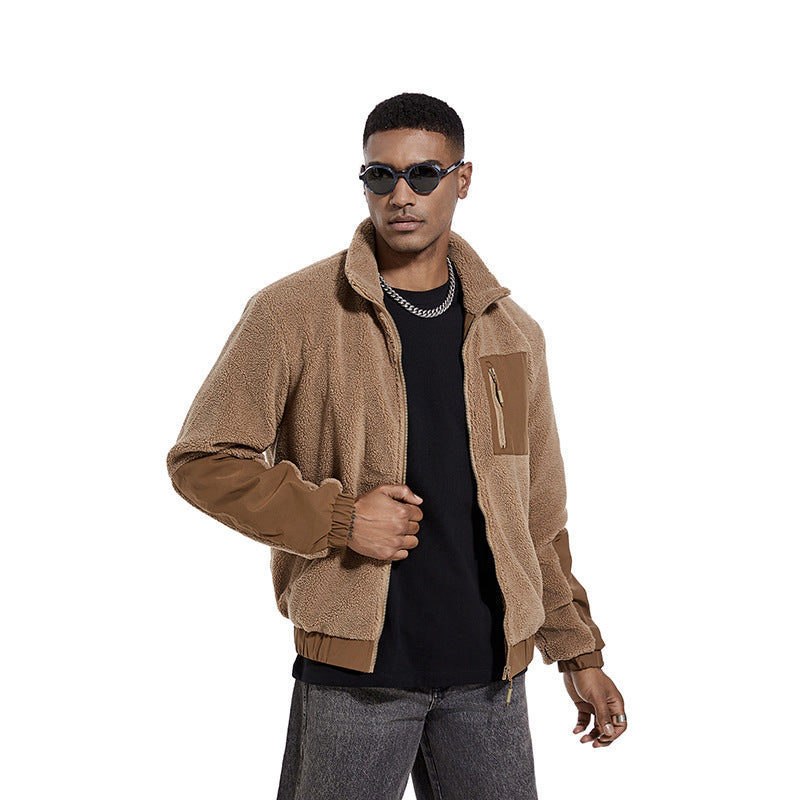 Men's Winter-Autumn Polyester Fleece Jacket