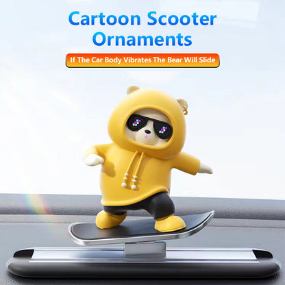 Skateboarding Hoodie Bear Dashboard Car Toy Decoration