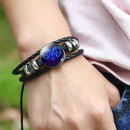 Luminous Zodiac Constellations Rope Bracelet