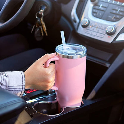 Vaso de café al vacío de acero inoxidable de 40 onzas con tapa, sin BPA