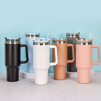 Vaso de café al vacío de acero inoxidable de 40 onzas con tapa, sin BPA