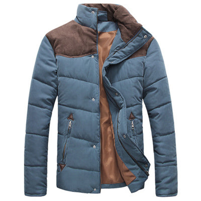 Chaqueta de invierno para hombre, abrigo parka de invierno acolchado con cuello cálido 