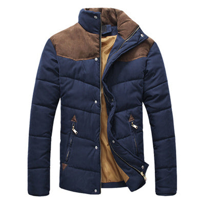 Winter Jacket Men Warm Collar Padded Winter Parka Coat