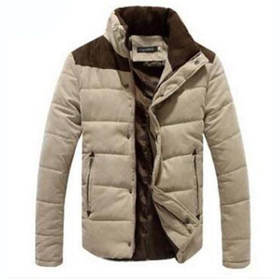 Winter Jacket Men Warm Collar Padded Winter Parka Coat