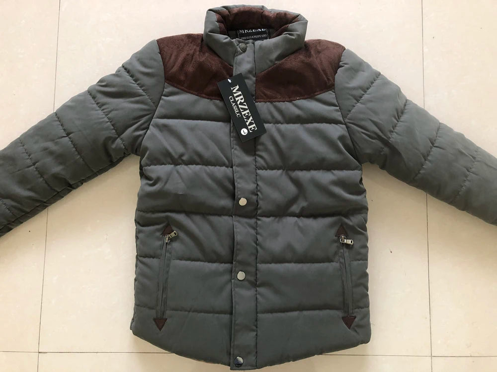 Chaqueta de invierno para hombre, abrigo parka de invierno acolchado con cuello cálido 