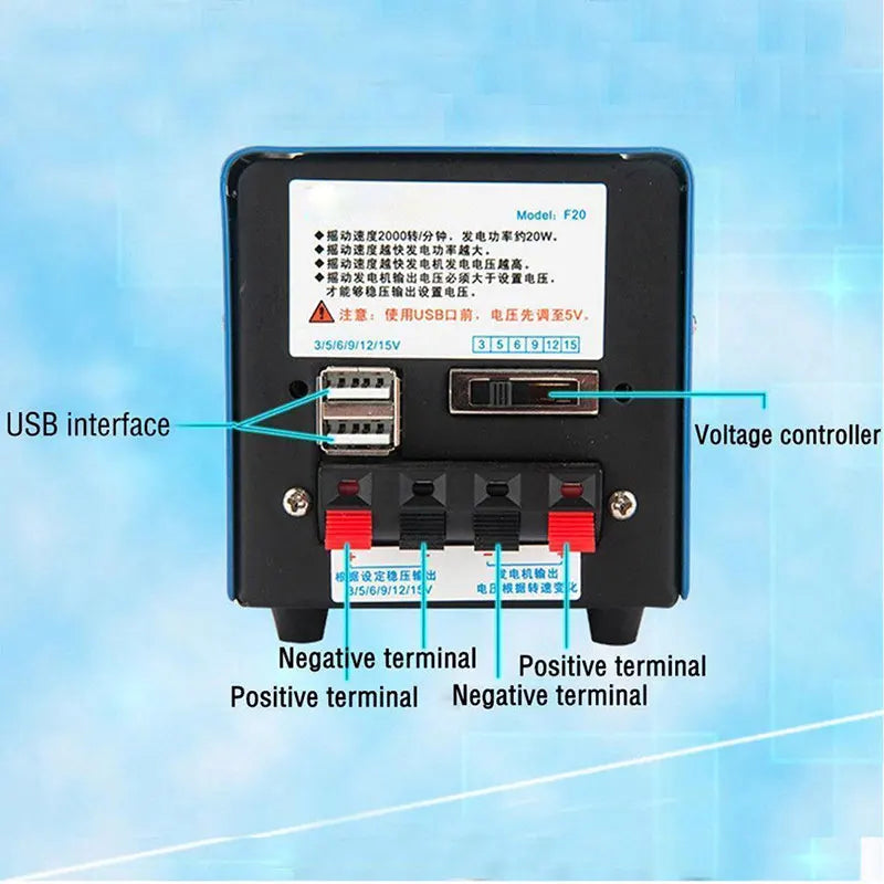 Generador de carga USB con manivela de emergencia