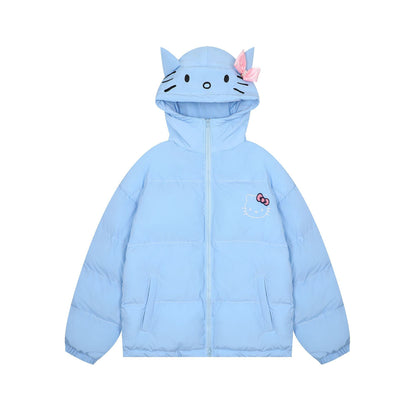 Hello Kitty Embroidered Cotton Puff Padded Hoodie