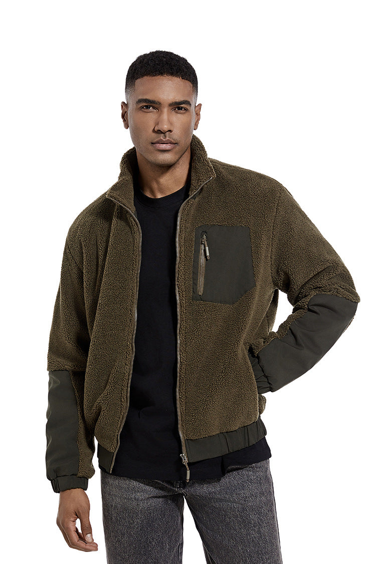 Men's Winter-Autumn Polyester Fleece Jacket