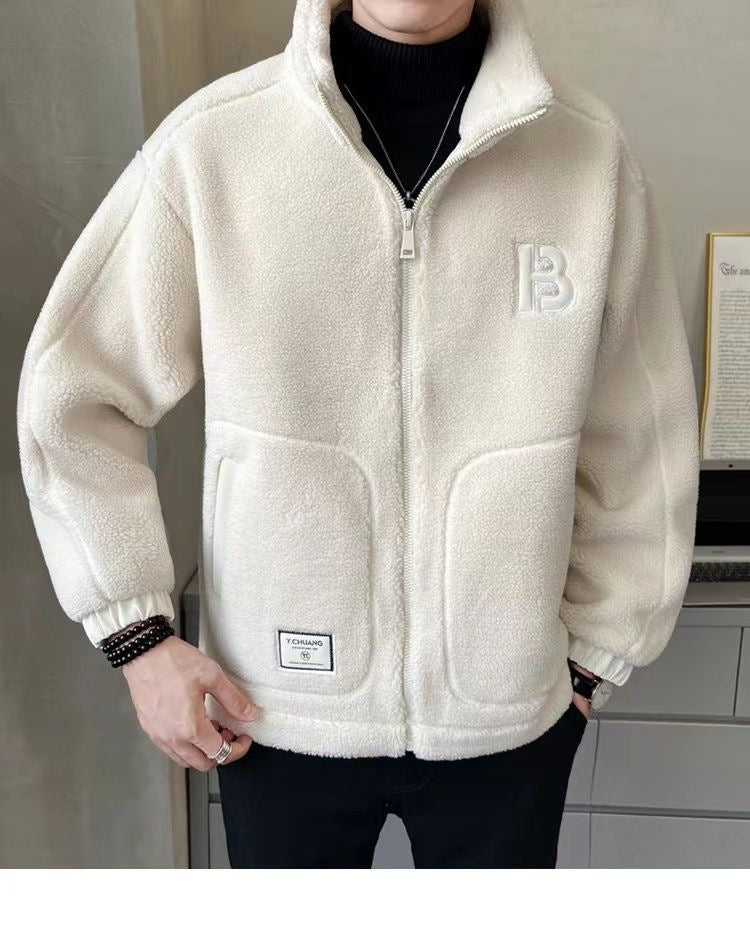 Korean Style Cashmere Cotton-Padded Coat for Men