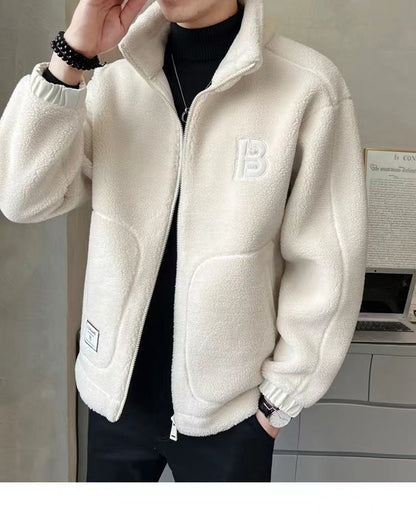 Korean Style Cashmere Cotton-Padded Coat for Men