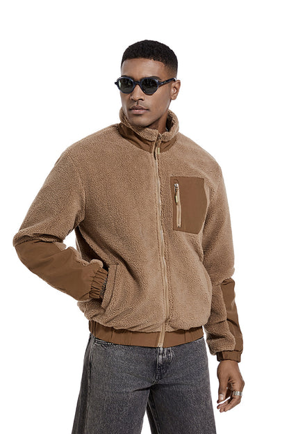 Men's Winter-Autumn Polyester Fleece Jacket