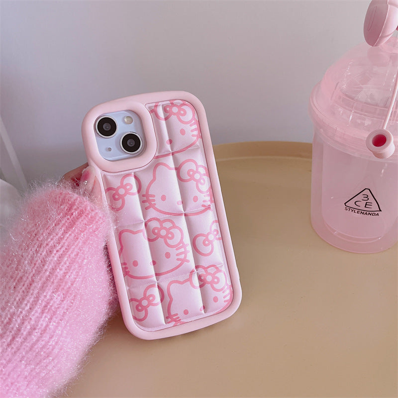 Funda para iPhone 3D Design Rosa Hello Kitty Apple iPhone 11 - 15 Pro Max 