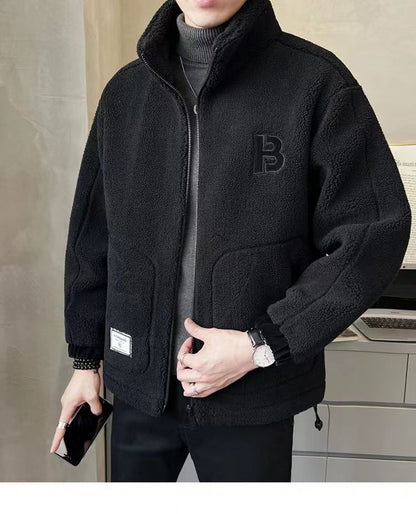 Korean Style Cashmere Cotton-Padded Coat for Men