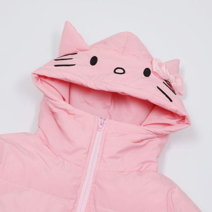 Hello Kitty Embroidered Cotton Puff Padded Hoodie