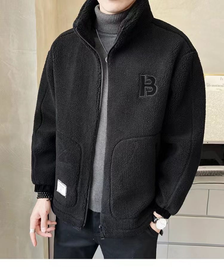 Korean Style Cashmere Cotton-Padded Coat for Men