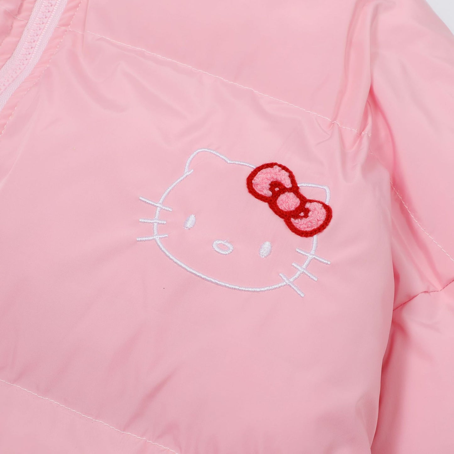 Sudadera con capucha acolchada y bordada de algodón de Hello Kitty