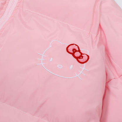 Sudadera con capucha acolchada y bordada de algodón de Hello Kitty