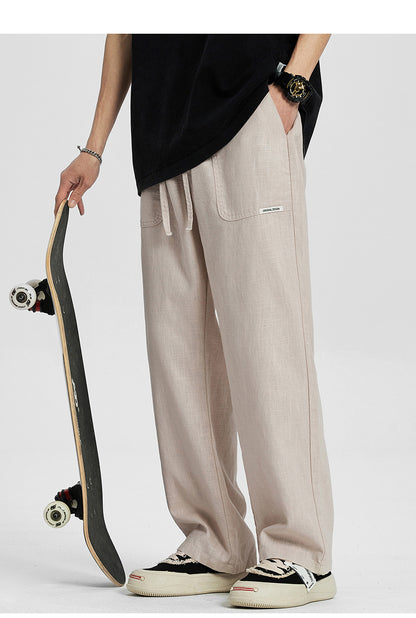 2024 American Style Cotton and Linen Casual Pants