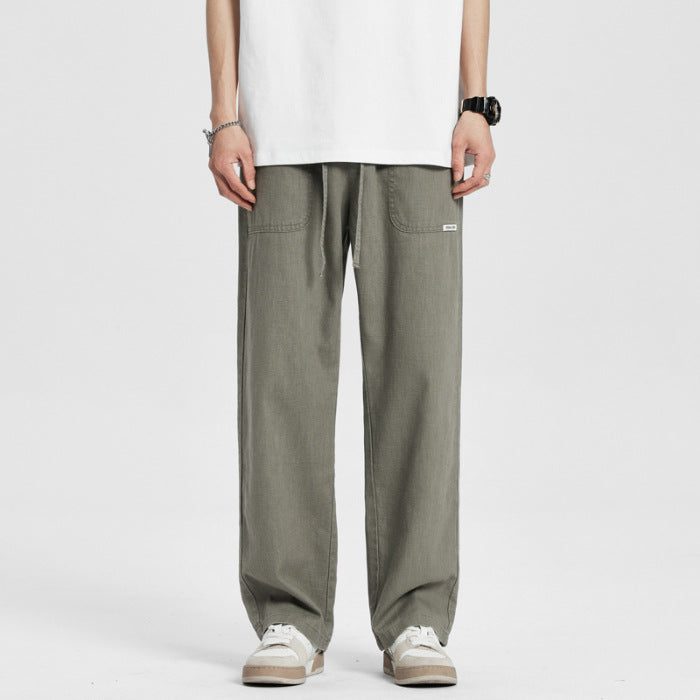 2024 American Style Cotton and Linen Casual Pants