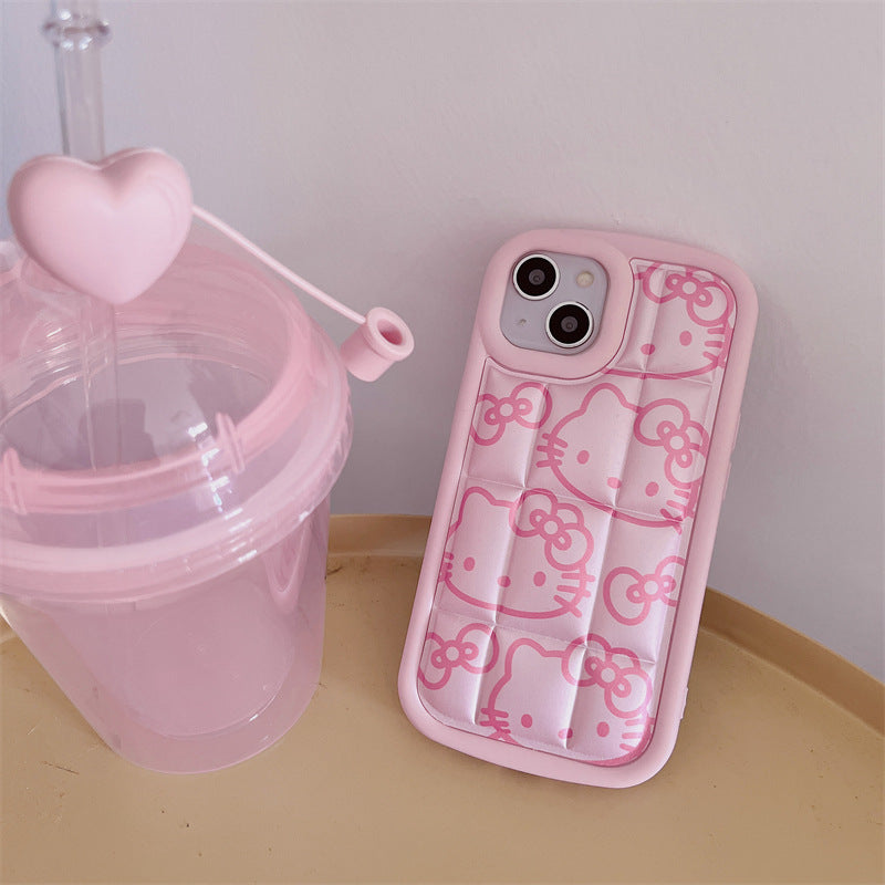 Funda para iPhone 3D Design Rosa Hello Kitty Apple iPhone 11 - 15 Pro Max 