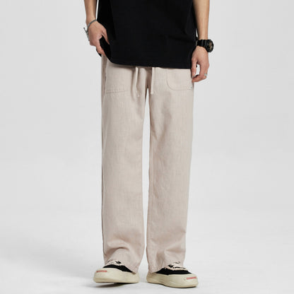 2024 American Style Cotton and Linen Casual Pants