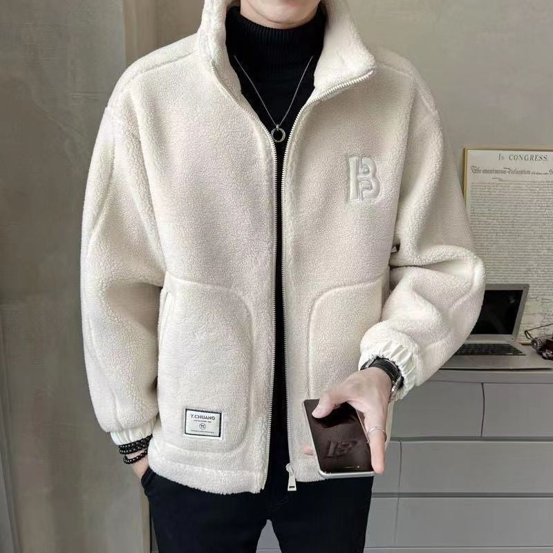 Korean Style Cashmere Cotton-Padded Coat for Men