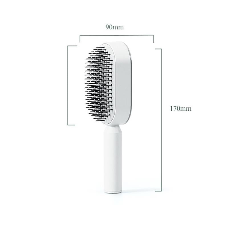 One Click Self Cleaning Hair Brush For All Hair Types