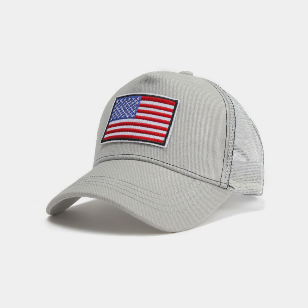 American Flag PAtch Breathable Mesh Hat With Adjustable Strap - USA