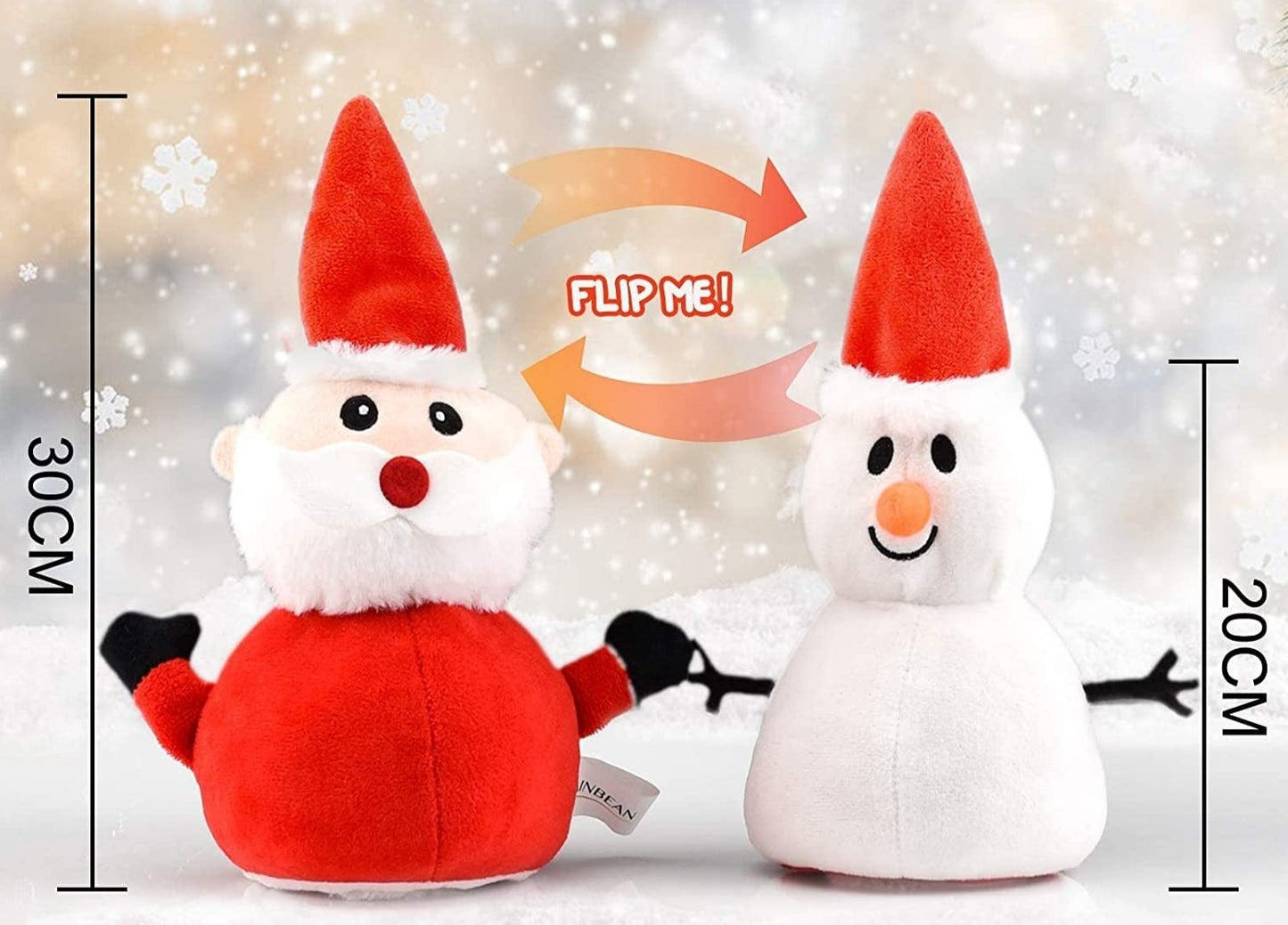 Santa Claus - Snowman Reversible Christmas Plush