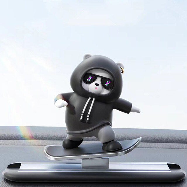 Skateboarding Hoodie Bear Dashboard Car Toy Decoration