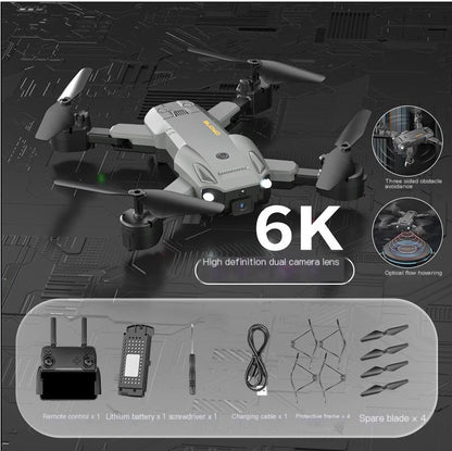 Drone con control remoto para evitar obstáculos y cámara doble de 4 rotores