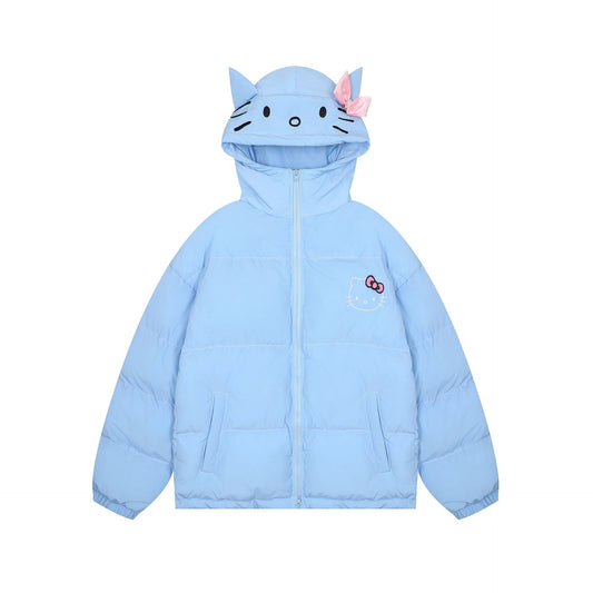 Hello Kitty Embroidered Cotton Puff Padded Hoodie