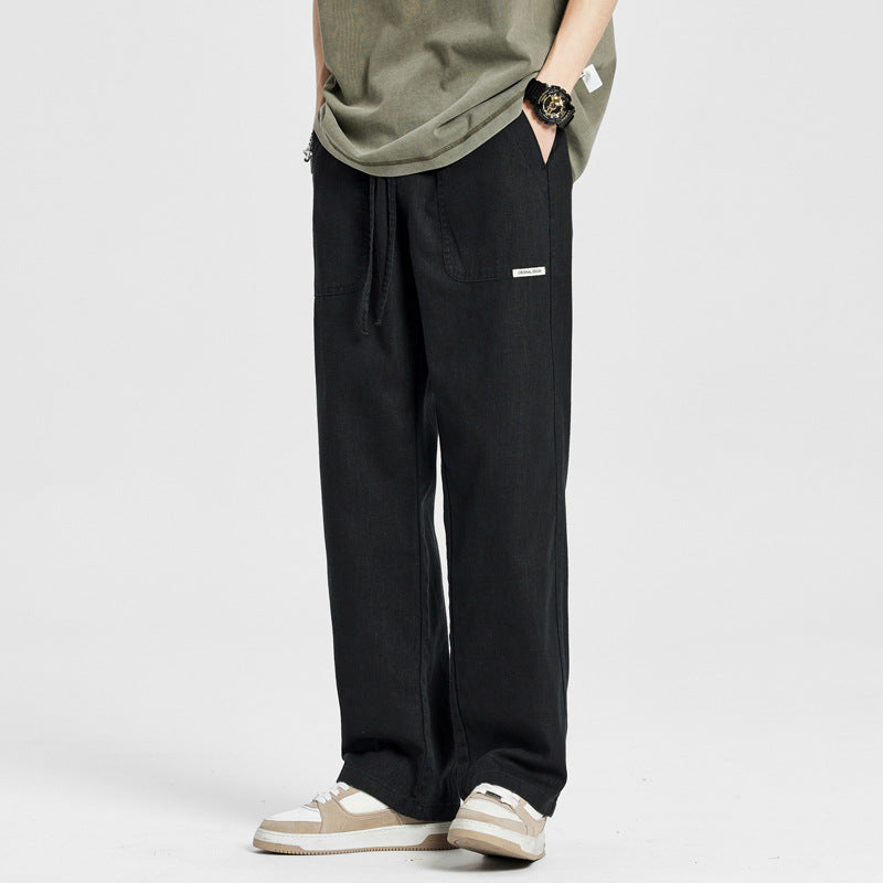 2024 American Style Cotton and Linen Casual Pants