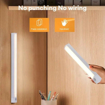 Lámpara desmontable y móvil recargable por USB de luz nocturna LED con barra de luz con sensor de movimiento 