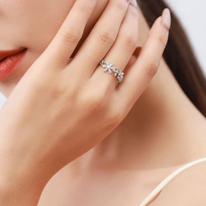 Sterling Silver Daisy Ring Female Fashion Luxury Ring