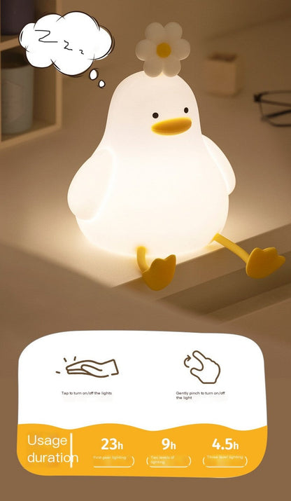 Flower Duck Soft Night Light Lamp Phone Holder