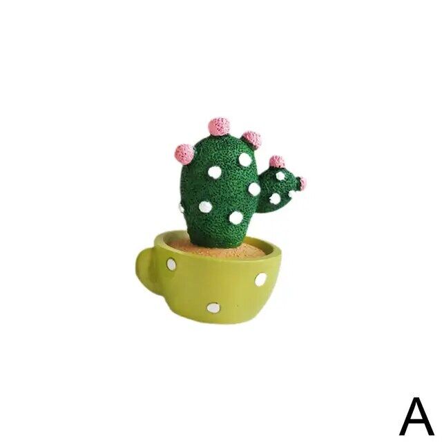 Resin Cactus Ornaments Mini Potted Car Ornaments