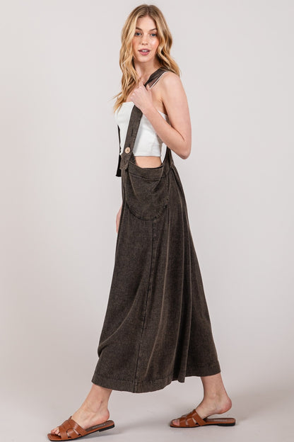 Wide Skirt Overalls Shoulder Straps Pants