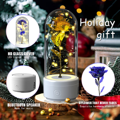 2 In 1 Rose Flower LED Light And Bluetooth Speaker Gift Night Light