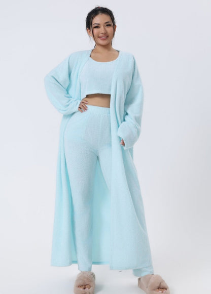 Cozy 3-Piece Matching Fuzzy Pajama Lounge Set