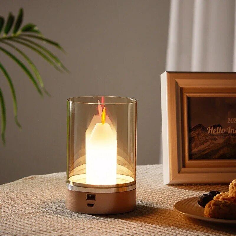 Touch-Free Adjustable Brightness Candle Night Light - USB Rechargeable